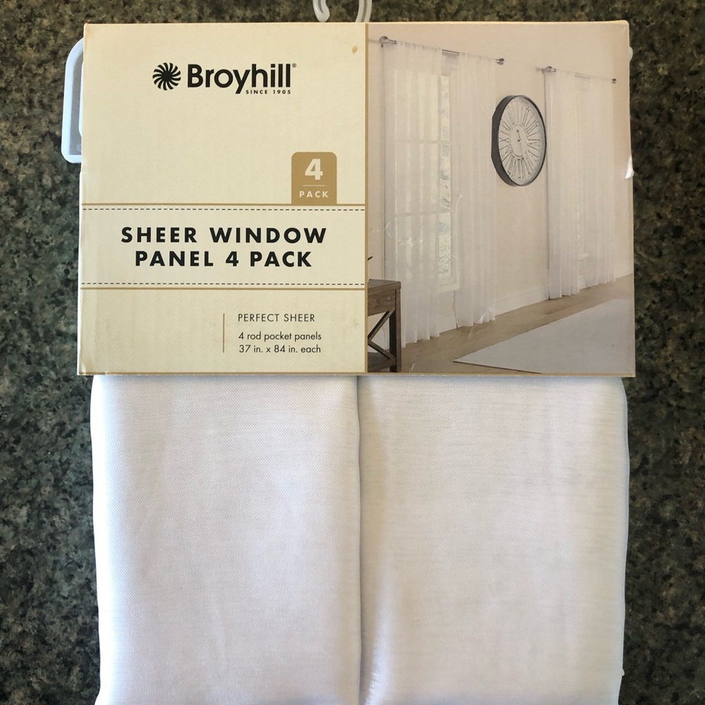 New white sheer window panels (4-pack)- Broyhill
